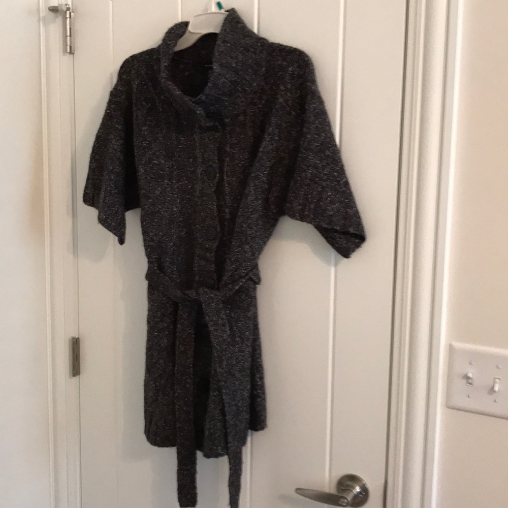 Marled Cowl neck button down sweater